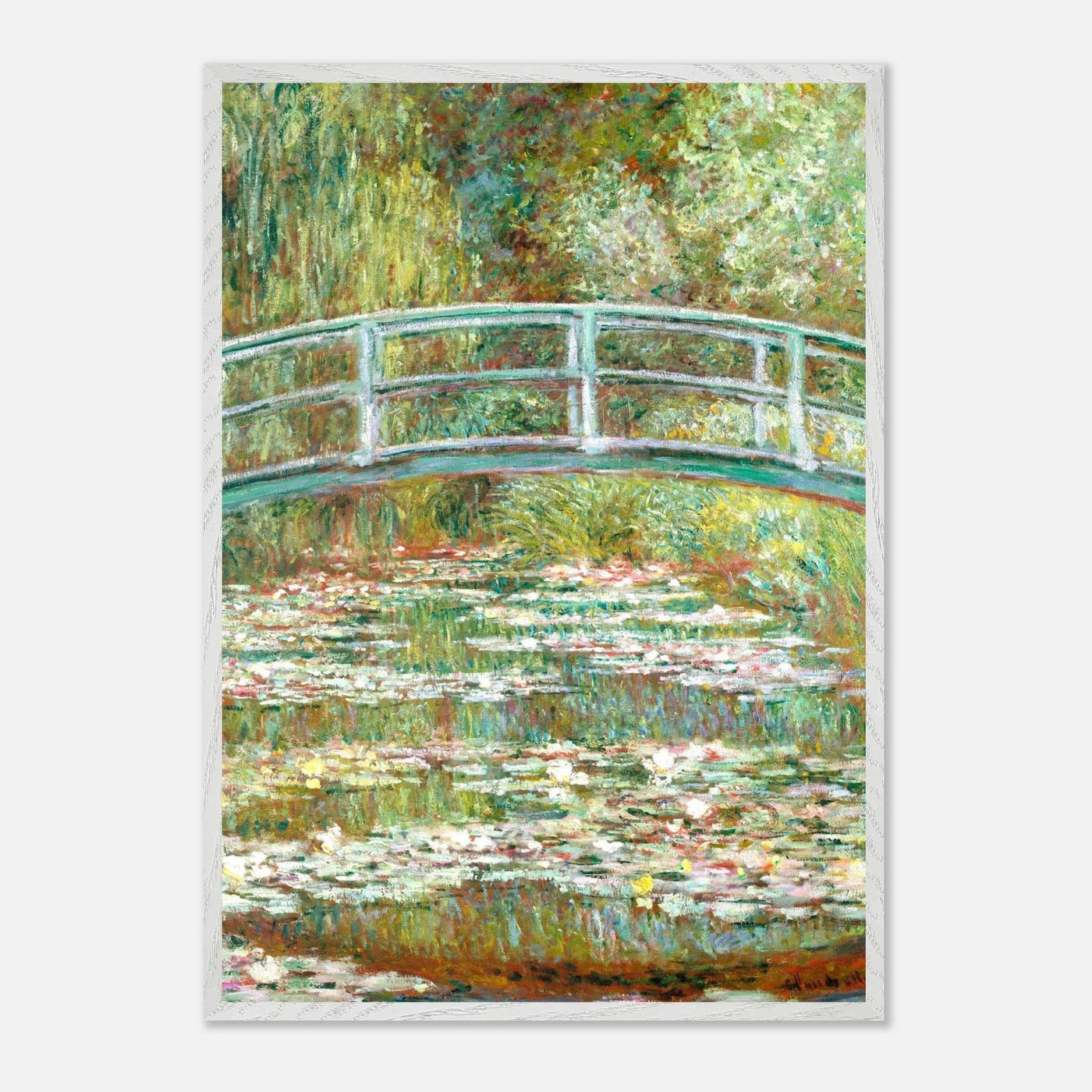 Bridge Over a Pond Art Print - Water Lilies Decorative Artwork for Your Space - Vibrantwalls