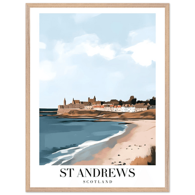 St Andrews Scotland Framed Poster – Coastal Town Wall Art with Wooden Frame - Vibrantwalls