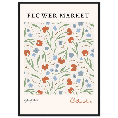 Flower Market Cairo Framed Poster – Abstract Floral Art Print | Earthy Tones & Ready-to-Hang Decor - Vibrantwalls