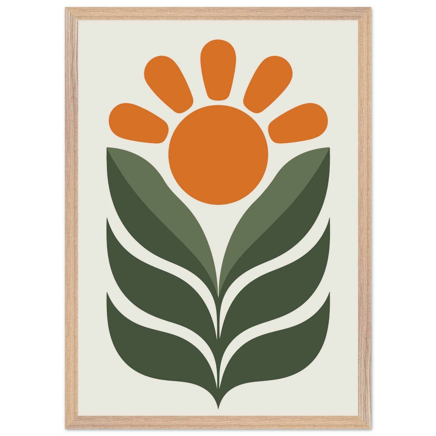 Boho Sun & Leaves Art - Vibrantwalls