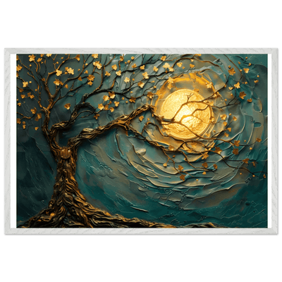 Teal Gold Tree of Life Pendant - Elegance in Nature's Design - Vibrantwalls