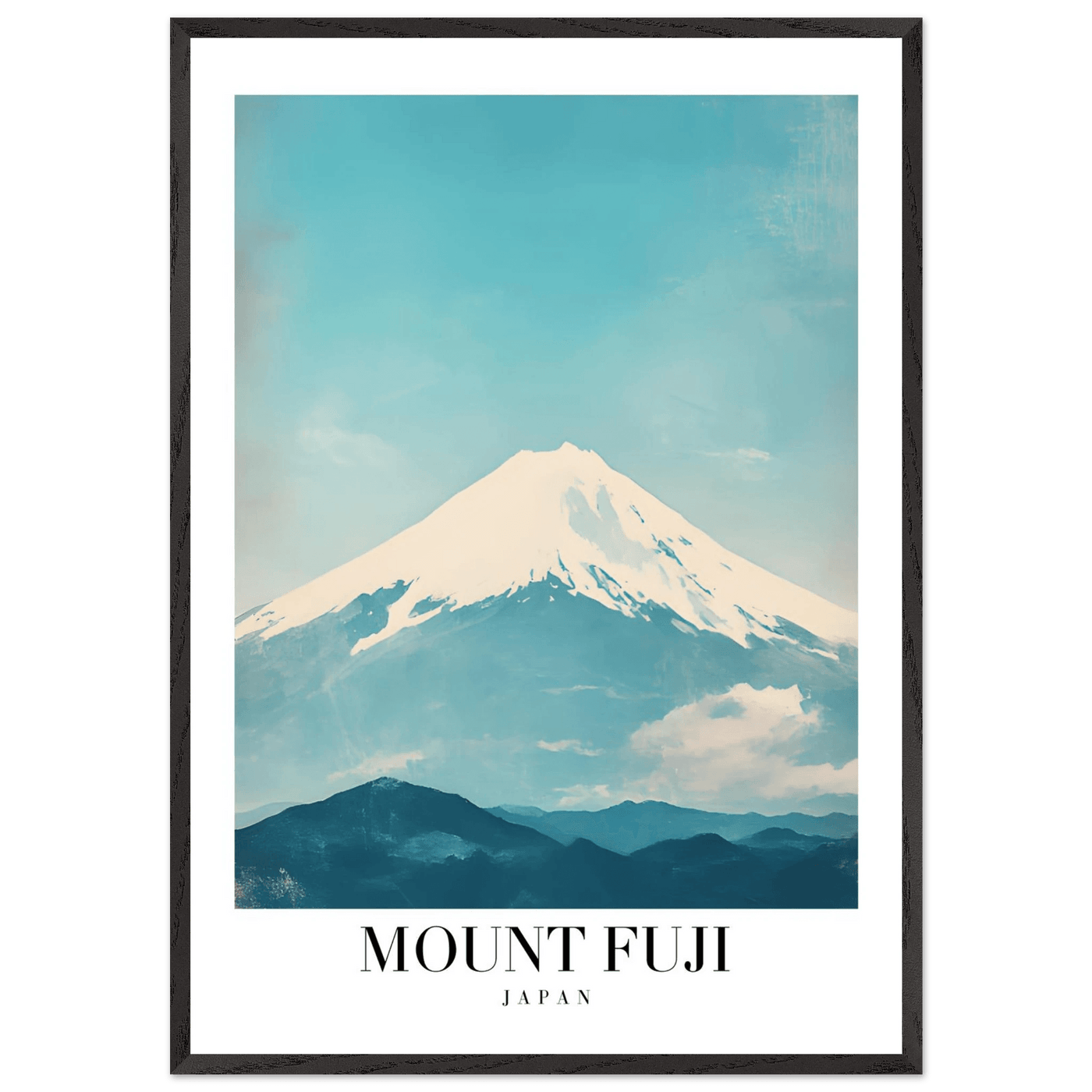 Mount Fuji Japan Framed Poster – Serene Vintage Travel Wall Art with Wooden Frame - Vibrantwalls
