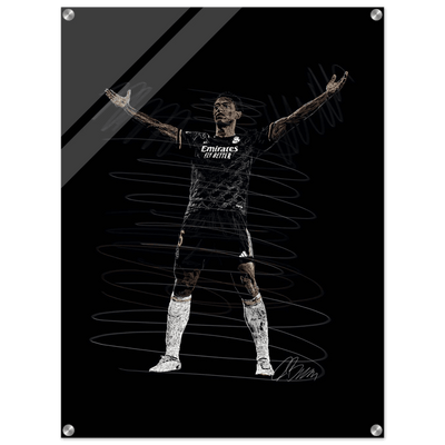 Football Legend Acrylic Print – Dynamic Sketch Art for Modern Sports Fans - Vibrantwalls