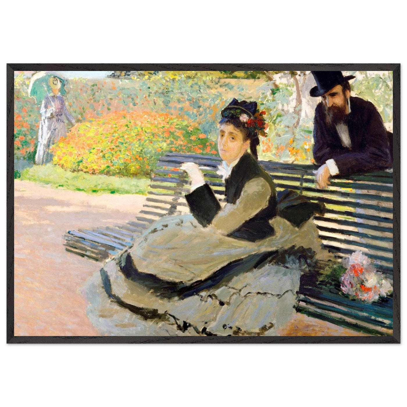 Camille Monet Garden Bench Art – Exquisite Artwork for Garden Lovers - Vibrantwalls