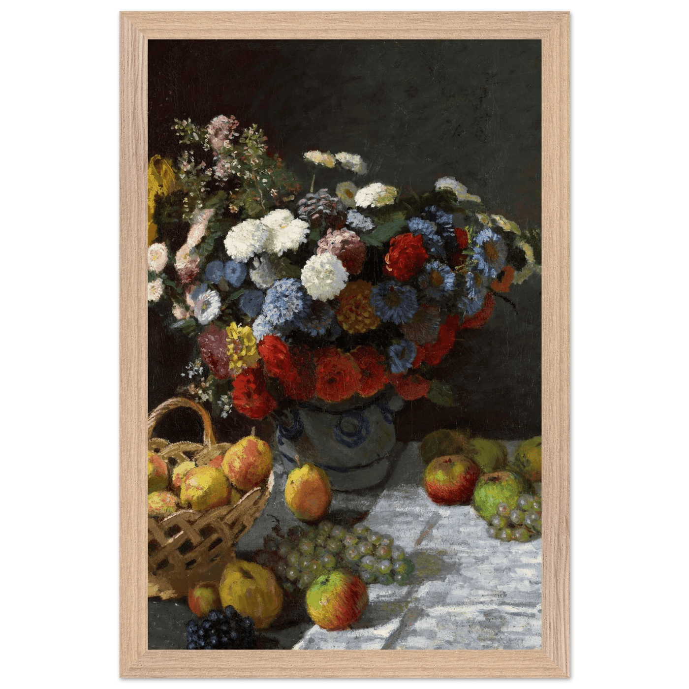 Still Life Wall Art Print of Flowers and Fruit for Elegant Home Decor - Vibrantwalls