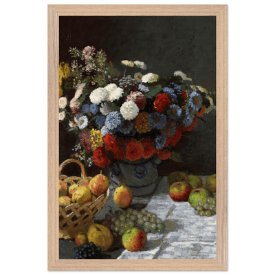 Still Life Wall Art Print of Flowers and Fruit for Elegant Home Decor - Vibrantwalls