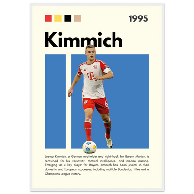 Joshua Kimmich Bayern Munich Framed Football Poster A1 (59.4 x 84.1 cm) White frame Vibrantwalls