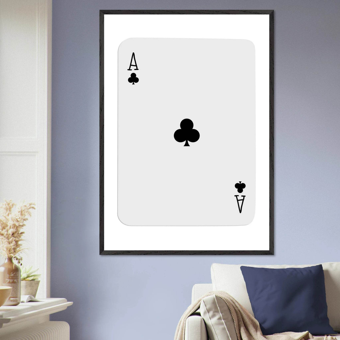 Ace of Clubs Poker Card Print - Elegant Framed Wall Art, Eco-Friendly Wood Frame & Multiple Sizes - Vibrantwalls