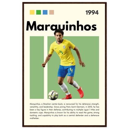 Marquinhos Brazil Football Legends Poster Wall Art - Vibrantwalls