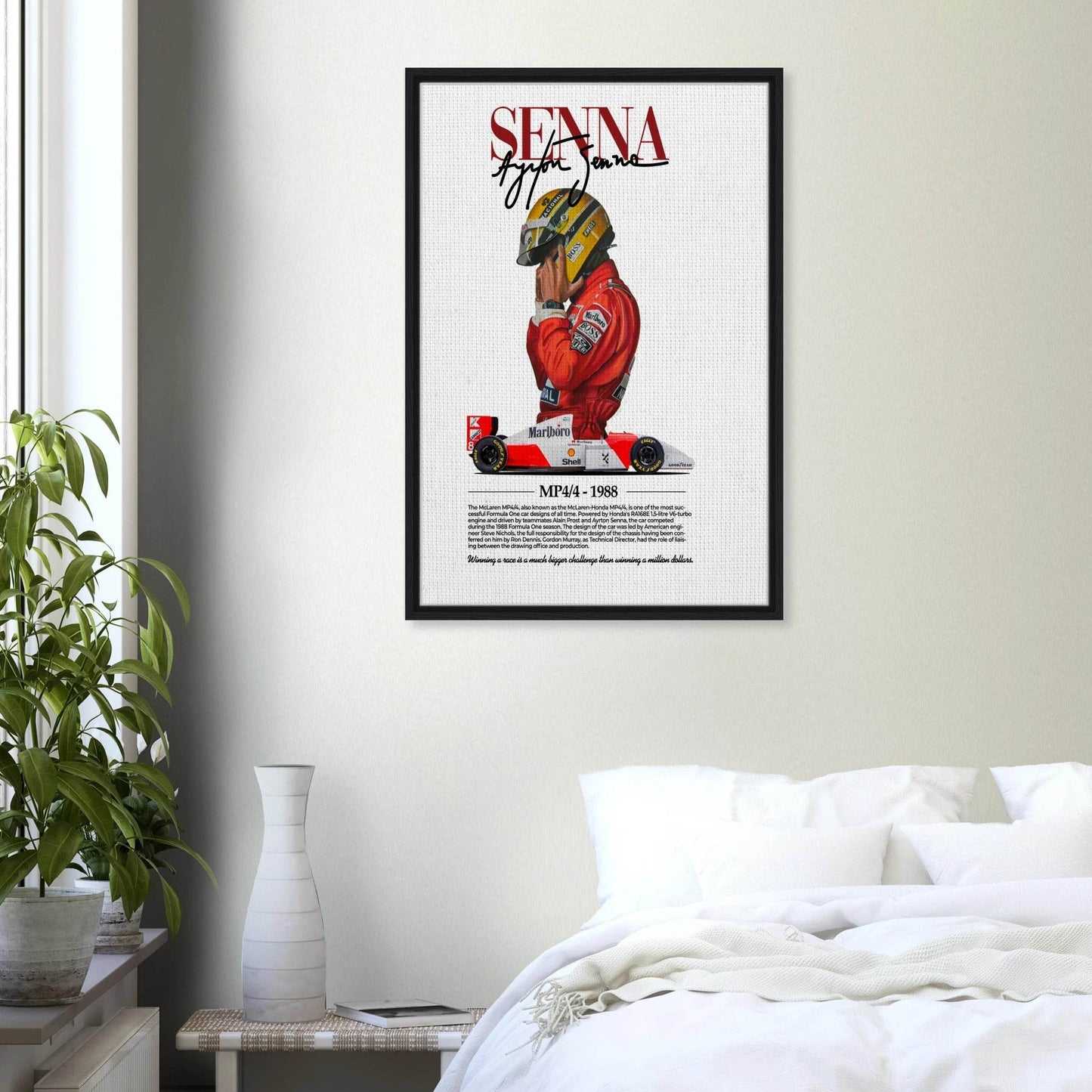 Wall Art - Ayrton Senna Vintage Formula 1 Grand Prix Canvas - Vibrantwalls