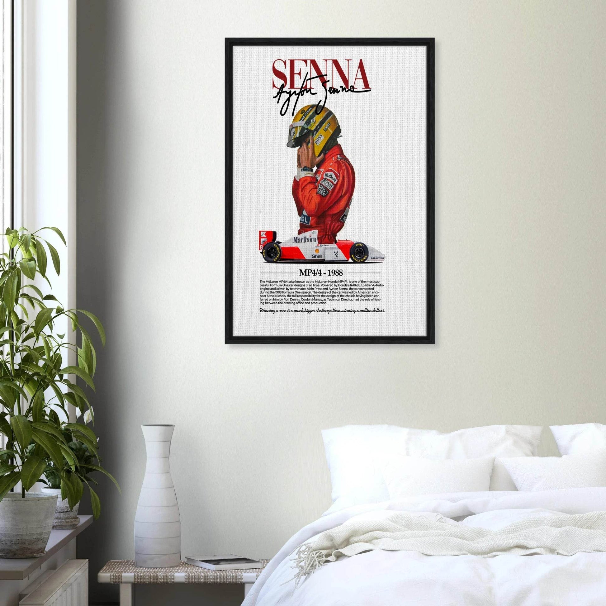 Wall Art - Ayrton Senna Vintage Formula 1 Grand Prix Canvas - Vibrantwalls