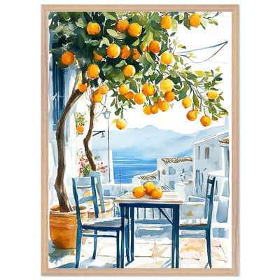 Mediterranean Lemon Tree Decor with Sea View Charm - Vibrantwalls
