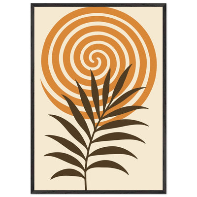 Abstract Palm Leaf & Swirl - Vibrantwalls