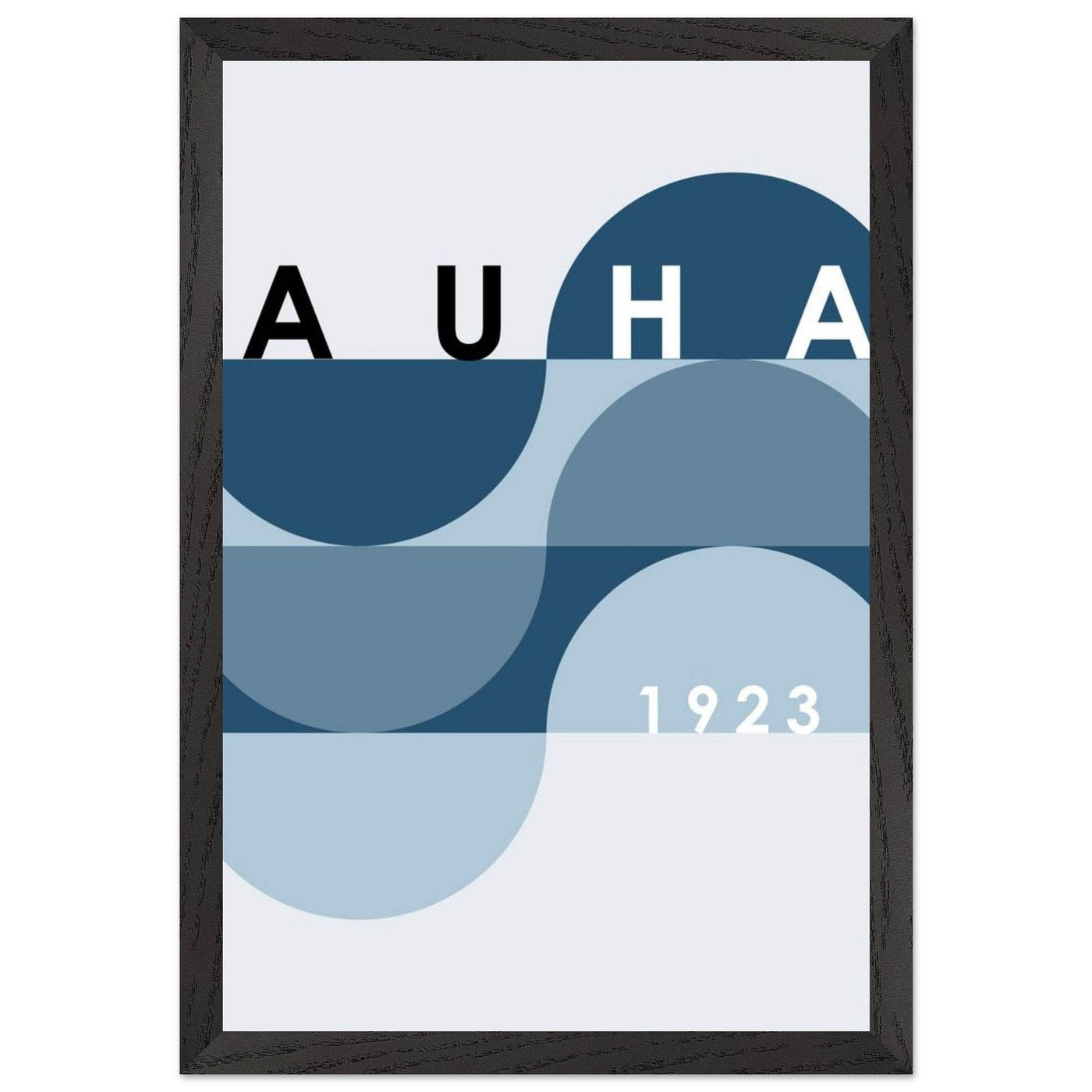 Bauhaus-Style Abstract Poster - The Blue Tunnel Modern Art Print in Various Sizes & Finishes - Vibrantwalls