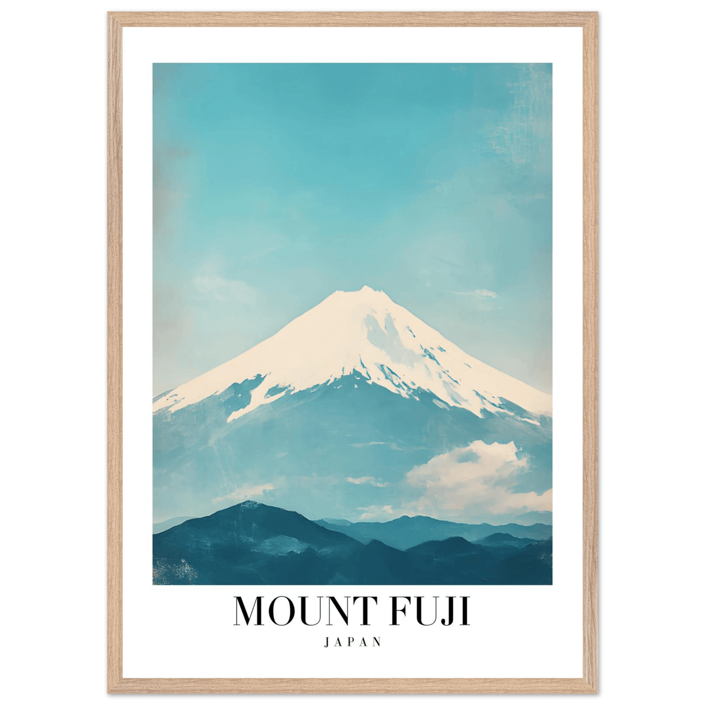 Mount Fuji Japan Framed Poster – Serene Vintage Travel Wall Art with Wooden Frame - Vibrantwalls
