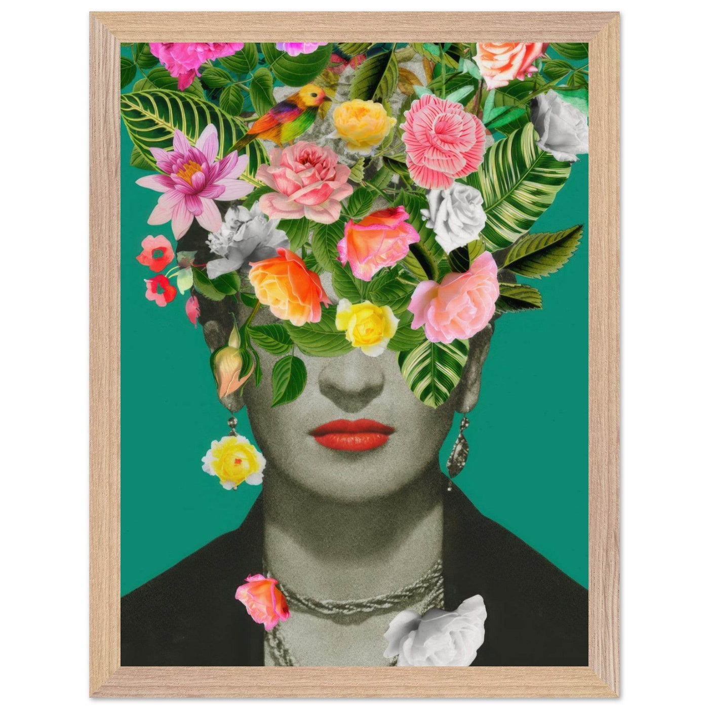 Floral Frida Artwork - Vibrant and Inspiring Home Decor - Vibrantwalls