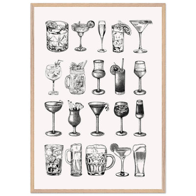 Gin Tonic Cocktail Recipe Vintage Style Art - Vibrantwalls