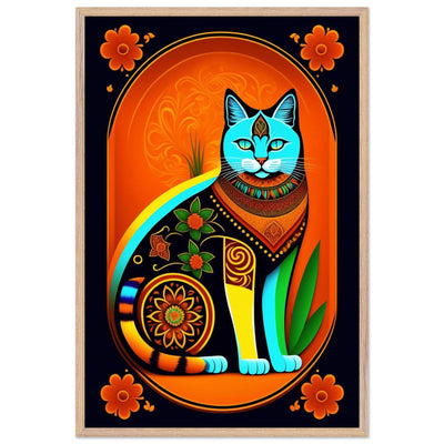 Boho Chic Cat Art - Vibrantwalls