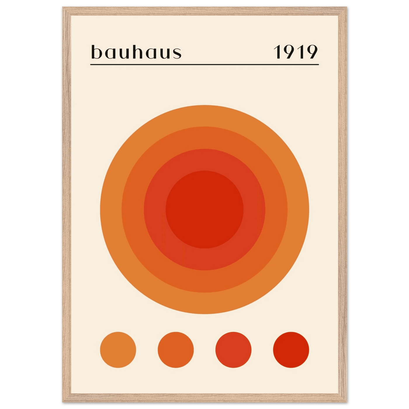 Bauhaus 1919 Orange & Red Circles - Vibrantwalls