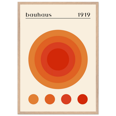 Bauhaus 1919 Orange & Red Circles - Vibrantwalls