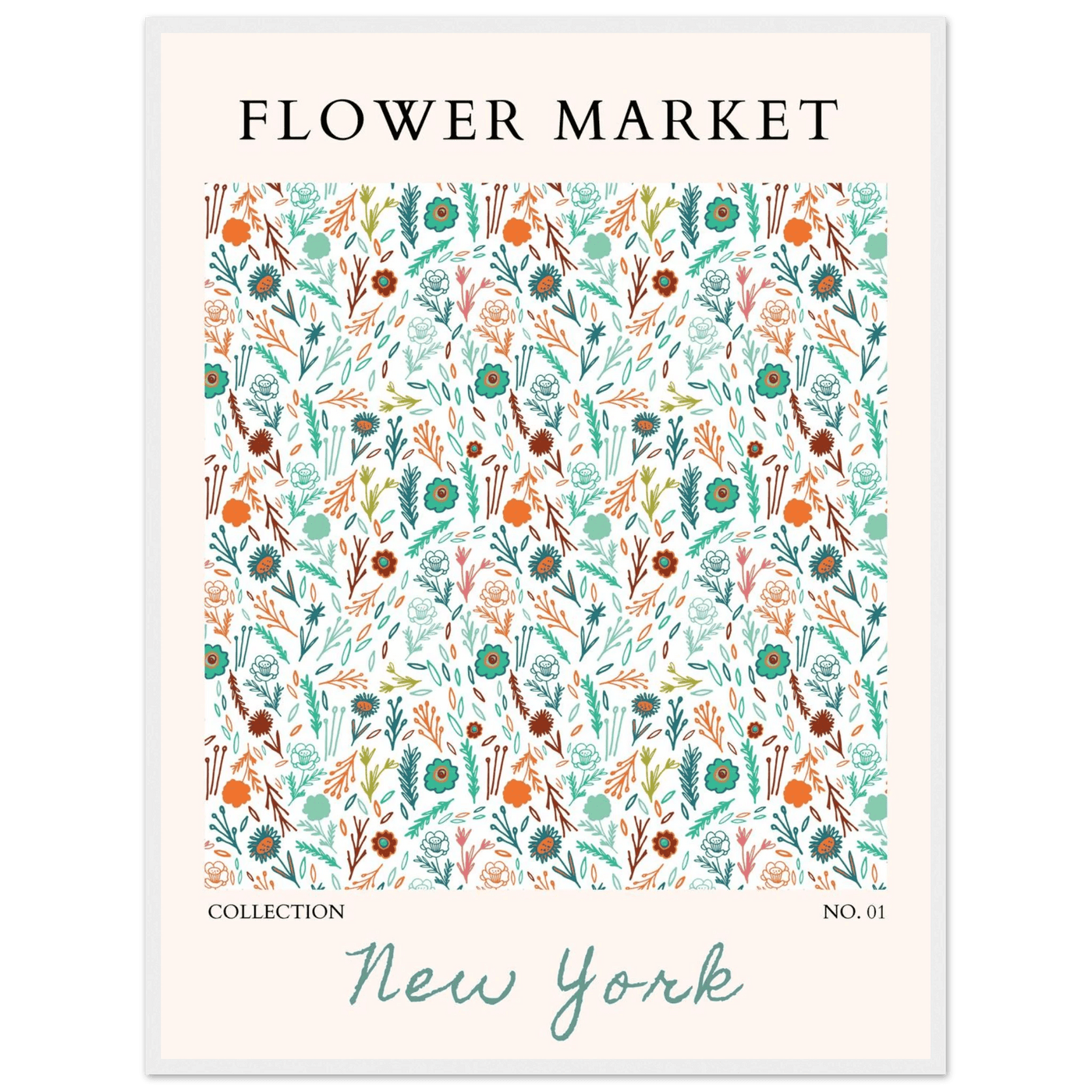 Flower Market New York Framed Poster – Whimsical Floral Art Print | Ready-to-Hang in Your Choice of Frame - Vibrantwalls
