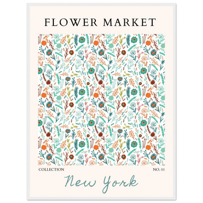 Flower Market New York Framed Poster – Whimsical Floral Art Print | Ready-to-Hang in Your Choice of Frame - Vibrantwalls