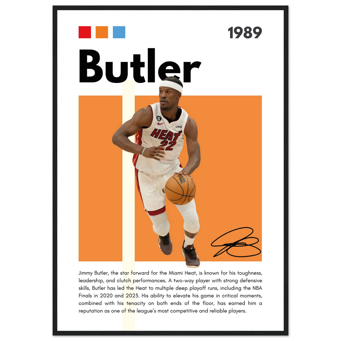 Jimmy Butler Heat Culture Miami Framed Poster A1 (59.4 x 84.1 cm) Black frame Vibrantwalls