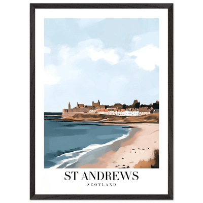 St Andrews Scotland Framed Poster – Coastal Town Wall Art with Wooden Frame - Vibrantwalls