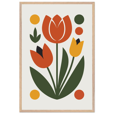 Abstract Mid-Century Modern Tulip Art - Vibrantwalls