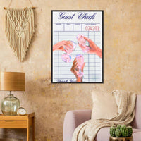 Retro Aesthetic Guest Check Wall Art - Vibrantwalls