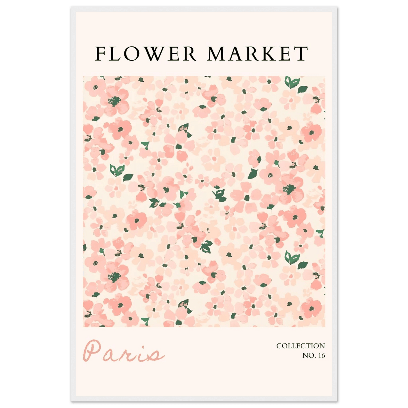 Paris Flower Market Framed Poster – Blush Floral Art Print | Ready-to-Hang Wall Decor in Multiple Sizes & Frame Finishes - Vibrantwalls