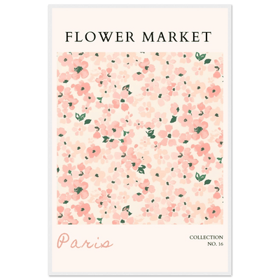 Paris Flower Market Framed Poster – Blush Floral Art Print | Ready-to-Hang Wall Decor in Multiple Sizes & Frame Finishes - Vibrantwalls