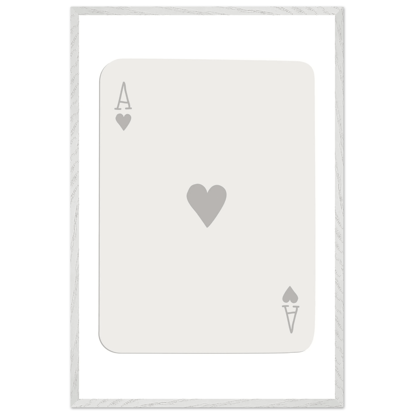 Minimalist Ace of Hearts Poker Card Art - Eco-Friendly Framed Poster Print in Various Sizes & Frame Finishes - Vibrantwalls