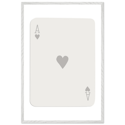 Minimalist Ace of Hearts Poker Card Art - Eco-Friendly Framed Poster Print in Various Sizes & Frame Finishes - Vibrantwalls