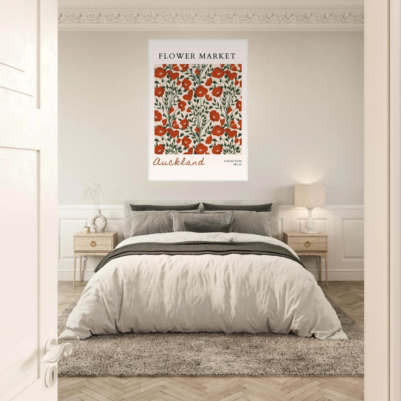 Auckland Flower Market Framed Poster – Vibrant Poppy Art Print | Ready-to-Hang Floral Decor - Vibrantwalls
