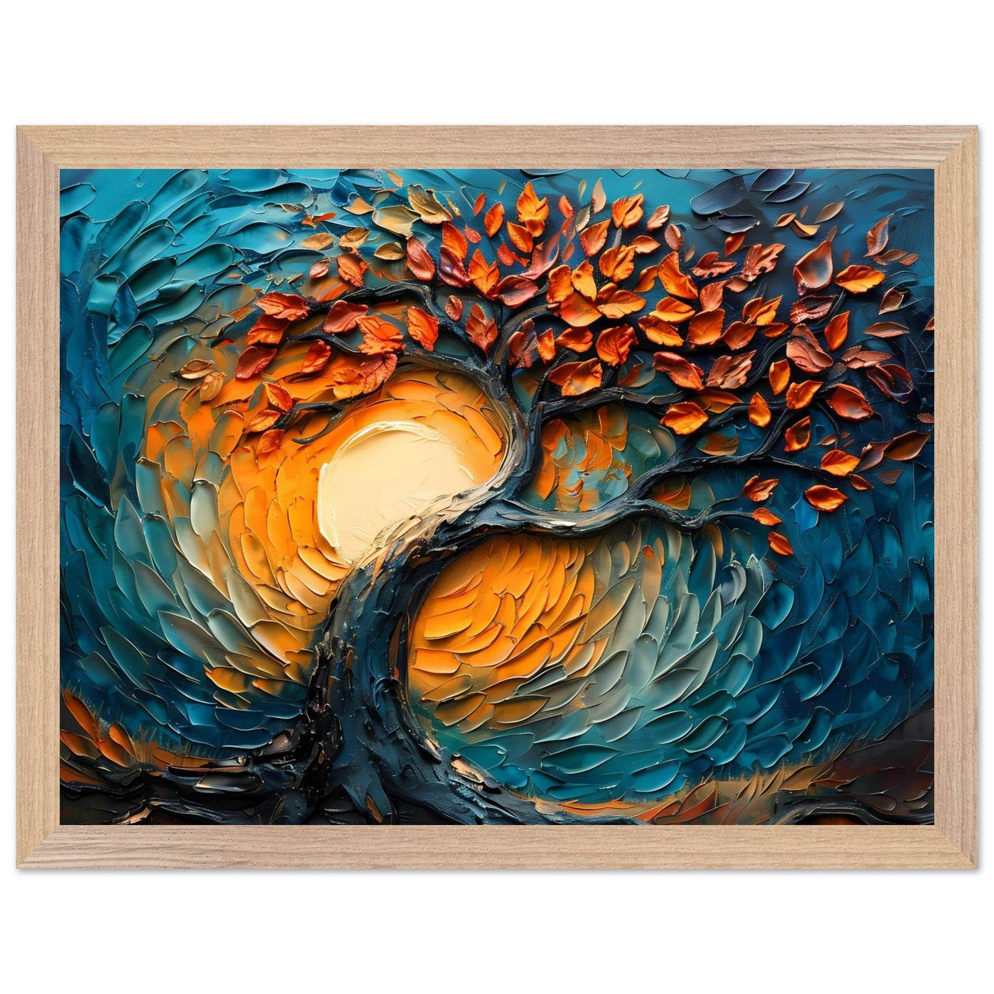 Palette Knife Tree of Life Framed - Vibrantwalls