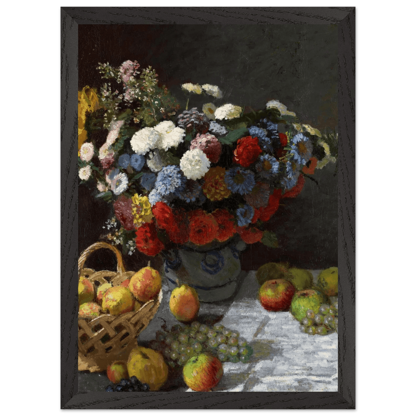 Still Life Wall Art Print of Flowers and Fruit for Elegant Home Decor - Vibrantwalls