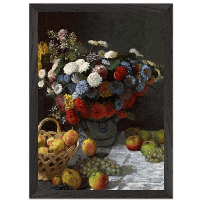 Still Life Wall Art Print of Flowers and Fruit for Elegant Home Decor - Vibrantwalls