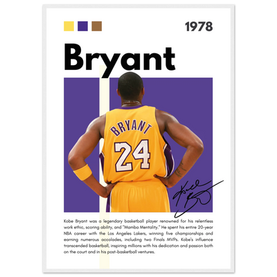 Kobe Bryant Mamba Mentality Lakers Framed Poster A1 (59.4 x 84.1 cm) White frame Vibrantwalls