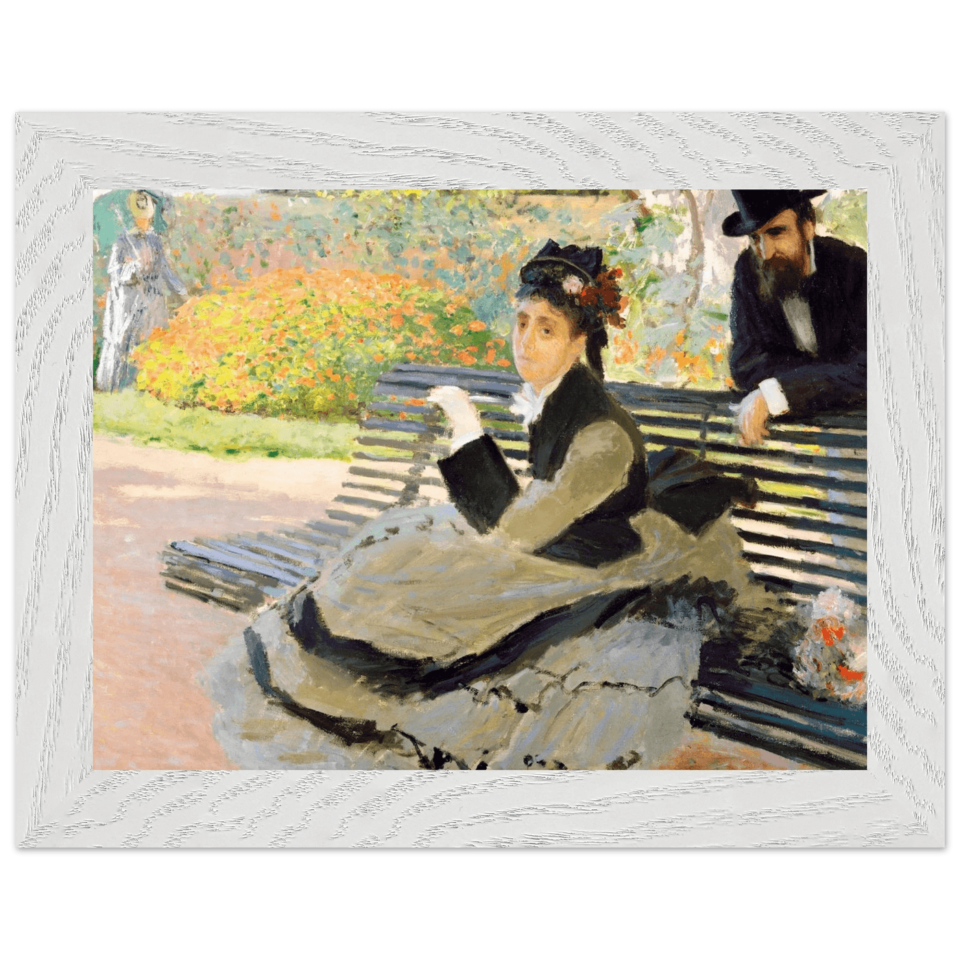 Camille Monet Garden Bench Art – Exquisite Artwork for Garden Lovers - Vibrantwalls