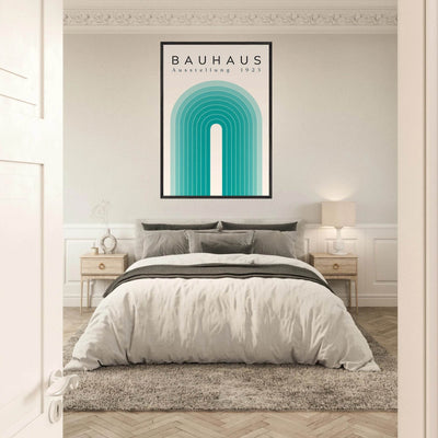 Bauhaus Ausstellung 1923 Teal & Cream - Vibrantwalls