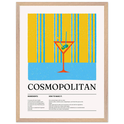 Cosmopolitan Cocktail Recipe City Chic Bar Print - Vibrantwalls