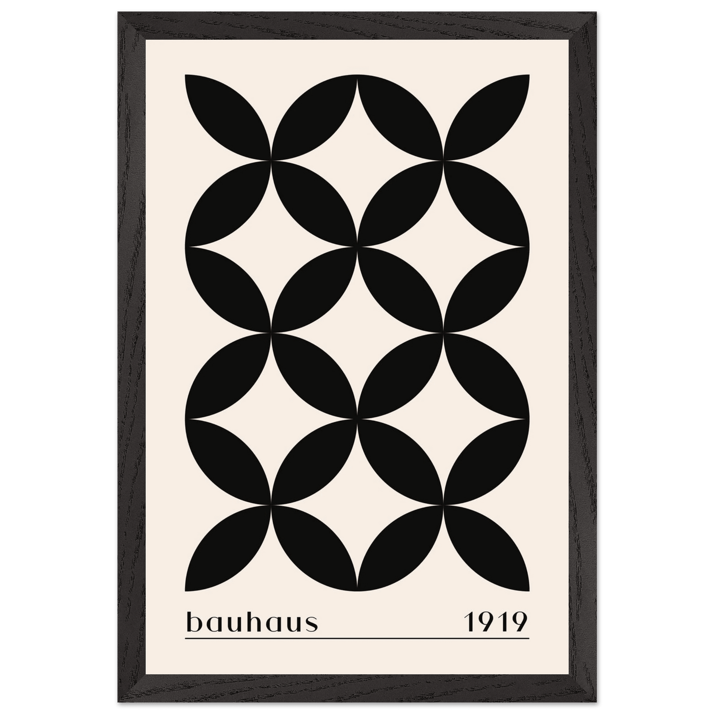Bauhaus 1919 Black & Beige Circles - Vibrantwalls