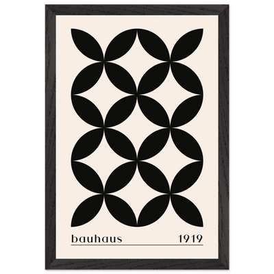 Bauhaus 1919 Black & Beige Circles - Vibrantwalls