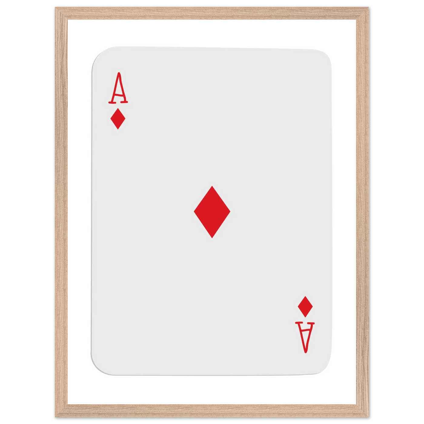 Ace of Diamonds Poker Card Print - Mounted Framed Art, Eco-Friendly Wood Frame in Your Choice of Finish - Vibrantwalls