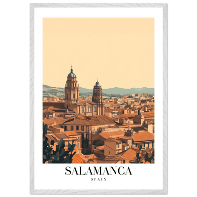 Salamanca Spain Framed Poster – Warm Hues Vintage Travel Wall Art with Wooden Frame - Vibrantwalls