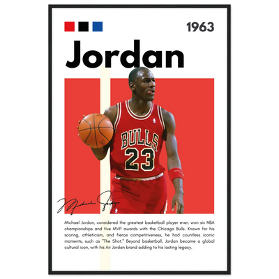 Michael Jordan Air Jordan Bulls Retro Print 60x90 cm 24x36″ Black frame Vibrantwalls