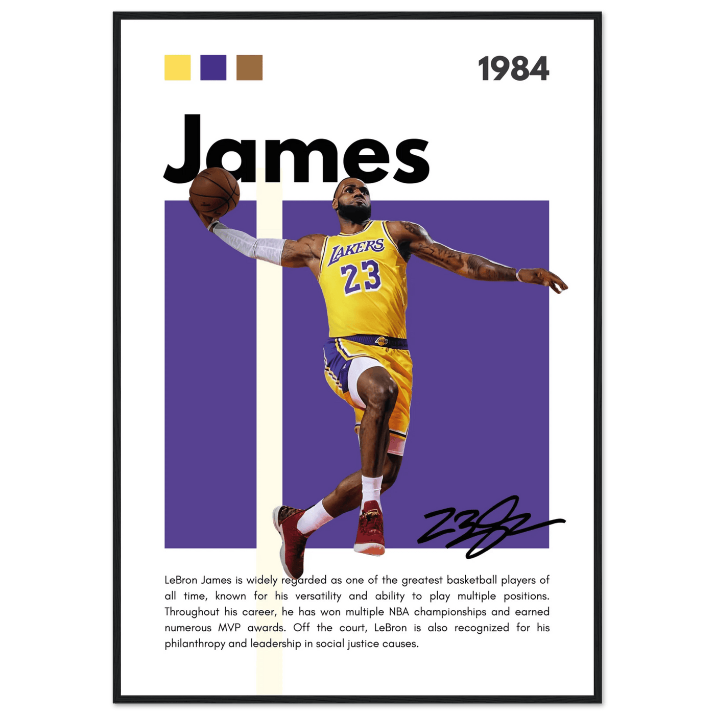 LeBron James Lakers Championship Vintage Art Print - Vibrantwalls