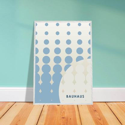 Bauhaus Geometric Abstract Blue Tunnel Movement Design Wall Art - Vibrantwalls