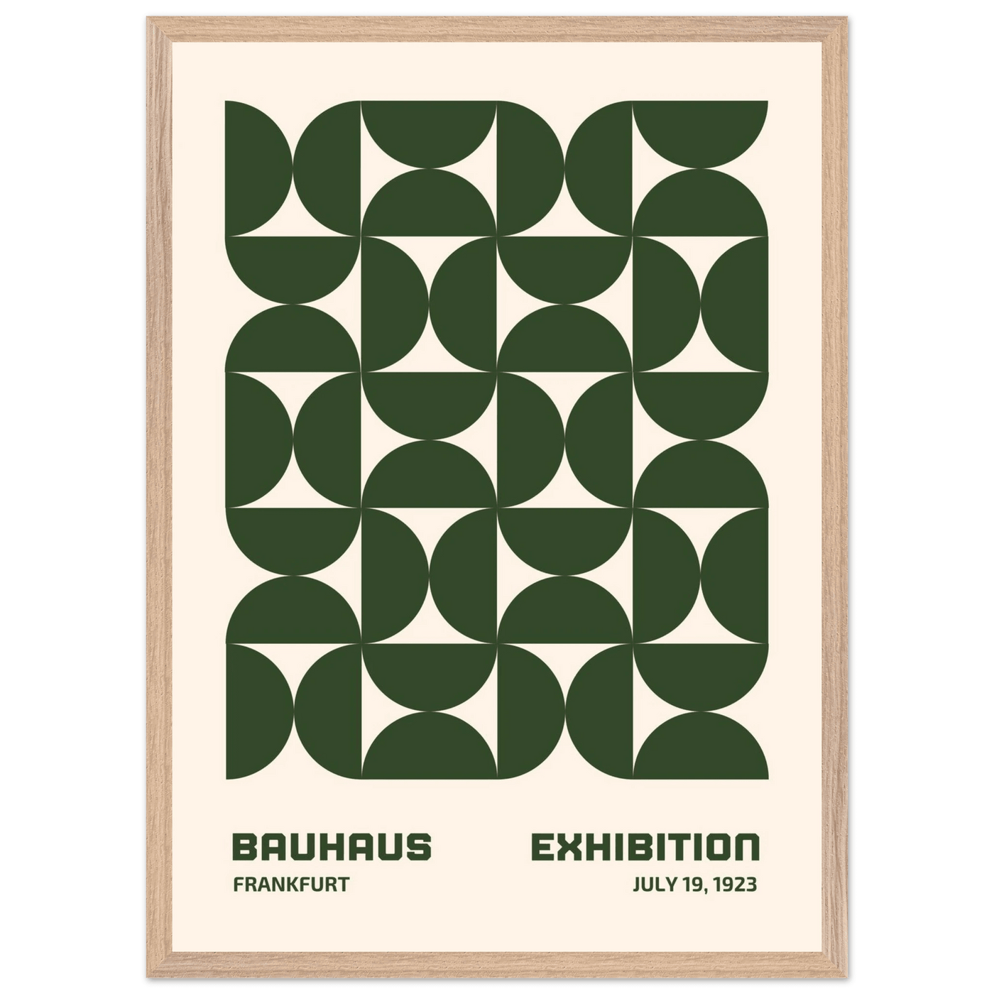 Bauhaus Forest Green & Cream Modern - Vibrantwalls